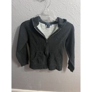 Polo Ralph Lauren Full Zip Hoodie Boys M (10-12) Charcoal Gray Sweatshirt